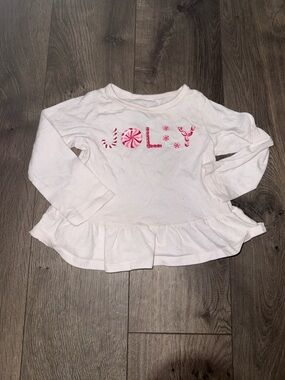 First Impressions Long Sleeve Peplum Top with Pink Joy Candy Graphic